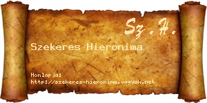 Szekeres Hieronima névjegykártya