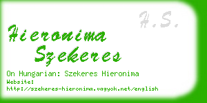 hieronima szekeres business card